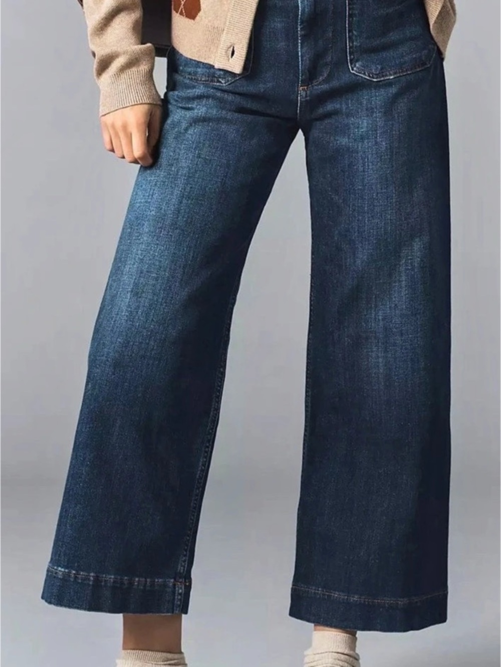 Anthropologie Maeve Wide Leg Jeans in Blue Waist 24 NWT The Colette